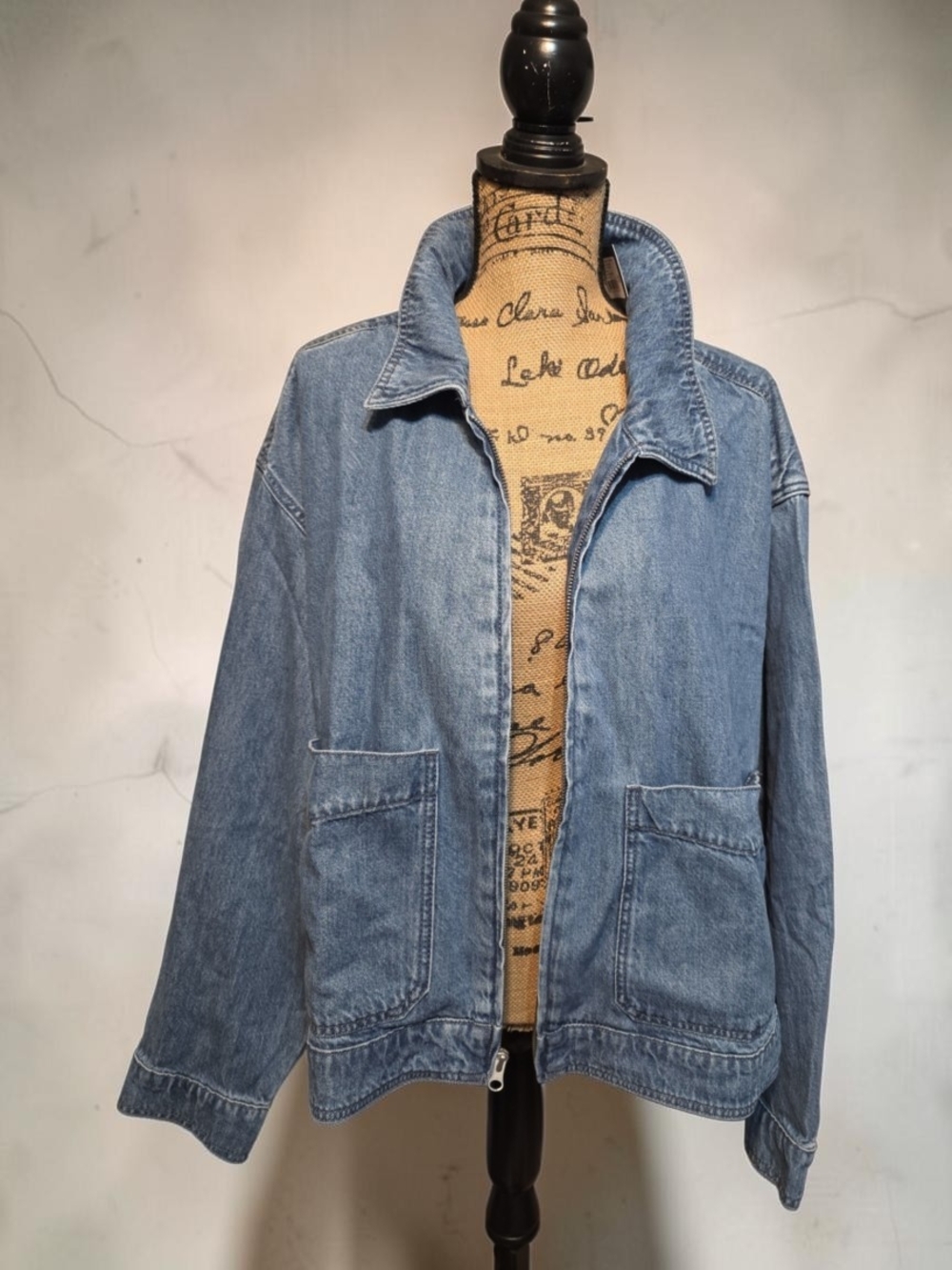 Universal Thread Light Blue Denim Zip Jacket Size 3X NWT